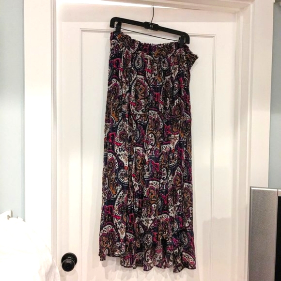 Anthropology Maxi Skirt Paisley Wrap w/Elastic Scrunched Waist Size L - Picture 2 of 9